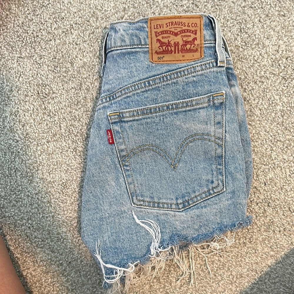 Levi's Blue Jean Shorts Distressed Vintage Style